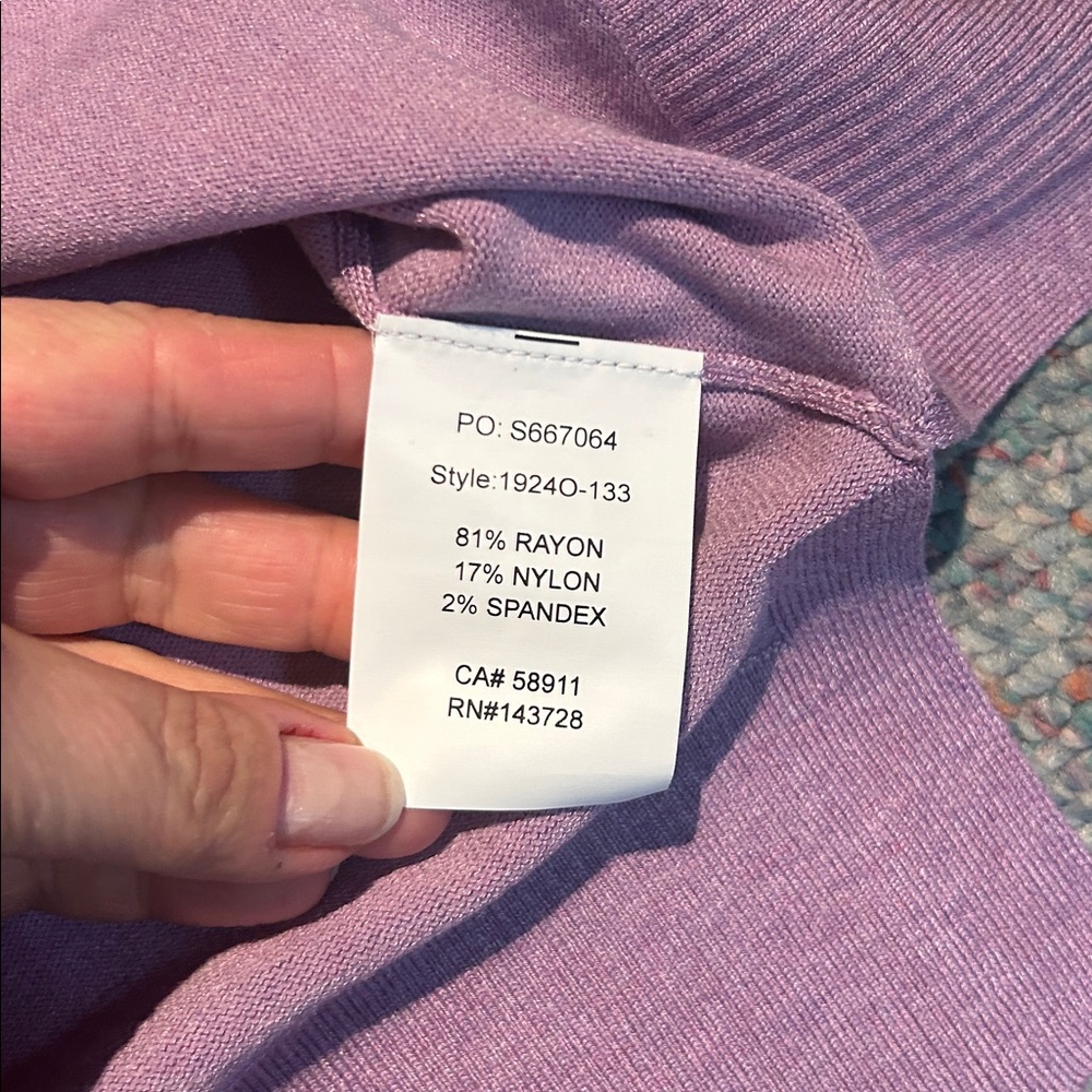 NWT Tribal Women's V-Neck Lavender Sweater Size Medium - Picture 7 of 10
